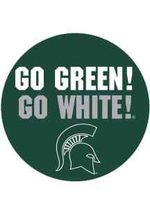 Green Michigan State Spartans 3&quot; Go Green! Go White! Button