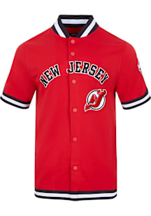 Pro Standard New Jersey Devils Mens Red Classic Chenille Baseball Jersey