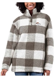 Denver Broncos Womens Graphite Plaid Qtr Zip
