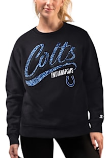 Starter Indianapolis Colts Womens Black Glitter Crew Sweatshirt