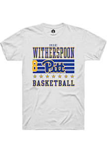 Omari Witherspoon Pitt Panthers White NIL Striped Short Sleeve Player T Shirt
