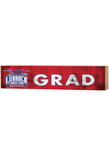 KH Sports Fan Lubbock Christian University Chaps 3x13 Block Sign Grad Sign - Red