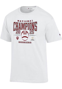 Champion Indiana Hoosiers White 2025 College Football Champions Jersey Short Sleeve T Shirt