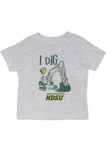 Vive La Fete North Dakota State Bison Infant Excavator Short Sleeve T-Shirt Grey