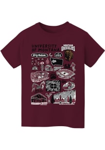 Vive La Fete Montana Grizzlies Youth Maroon Impressions Short Sleeve T-Shirt