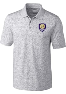 Cutter and Buck Orlando City SC Mens Graphite Advantage Space Dye Short Sleeve Polo