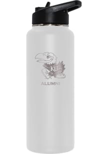 Kansas Jayhawks Alumni 34oz Stainless Steel Bottle - White