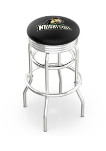 Wright State Raiders Double-Ring Swivel Chrome Pub Stool - Black