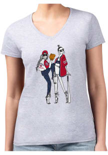 4Her Washington Nationals Womens Grey Baseball Girls Short Sleeve T-Shirt