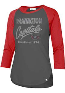 47 Washington Capitals Womens Anthracite Raglan LS Tee