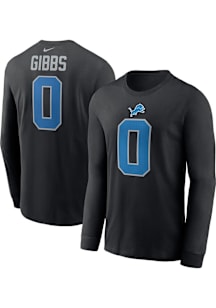 Jahmyr Gibbs Detroit Lions Black Alt Long Sleeve Player T Shirt