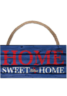 Blue Tulsa Golden Hurricane Home Sweet 5x10 Wood Sign