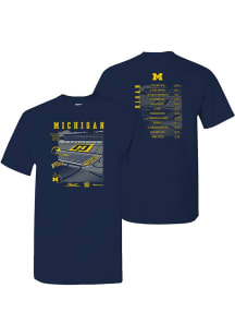 Michigan Wolverines 2025 Football Schedule Short Sleeve T Shirt - Blue