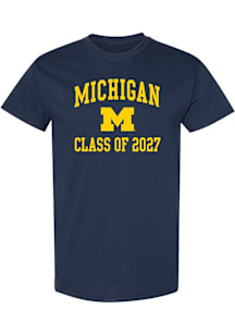 Michigan Wolverines Navy Blue Class of 2027 Short Sleeve T Shirt