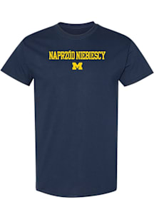 Michigan Wolverines Navy Blue Polish Go Blue Short Sleeve T Shirt