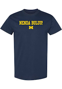 Michigan Wolverines Navy Blue Swahili Go Blue Short Sleeve T Shirt