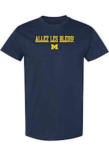 Michigan Wolverines Navy Blue French Go Blue Short Sleeve T Shirt
