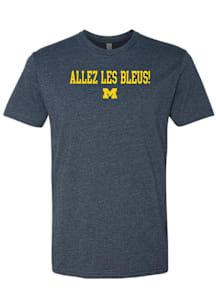 Michigan Wolverines Navy Blue French Go Blue Short Sleeve T Shirt