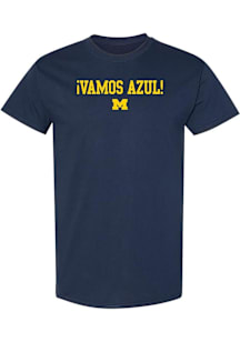 Michigan Wolverines Navy Blue Spanish Go Blue Short Sleeve T Shirt
