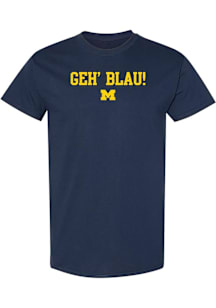 Michigan Wolverines Navy Blue German Go Blue Short Sleeve T Shirt