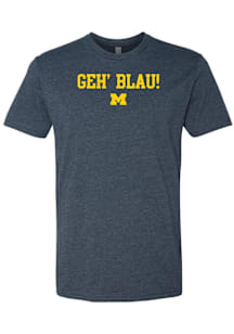 Michigan Wolverines Navy Blue German Go Blue Short Sleeve T Shirt