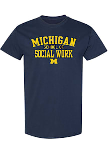 Michigan Wolverines Navy Blue School of Social Work Short Sleeve T Shirt