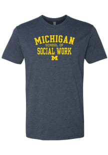 Michigan Wolverines School of Social Work Short Sleeve T Shirt - Navy Blue