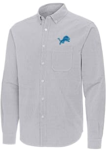 Antigua Detroit Lions Mens Grey Porter Long Sleeve Dress Shirt