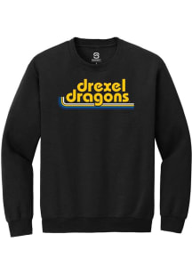 Summit Sportswear Drexel Dragons Mens Black Stripes Long Sleeve Crew Sweatshirt