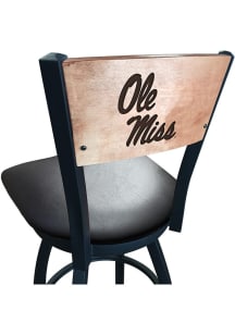 Ole Miss Rebels Vinyl Seat Maple Back Swivel Pub Stool - Black