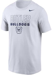 Nike Butler Bulldogs White Flat Name Mascot Short Sleeve T Shirt
