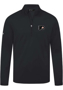Levelwear Philadelphia Flyers Mens Black Heron Embroidered 3D Patch Long Sleeve Qtr Zip Pullover