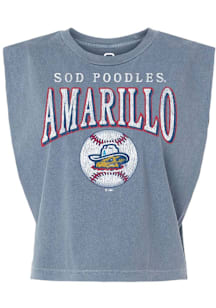 Summit Sportswear Amarillo Sod Poodles Womens Navy Blue Homerun Tank Top