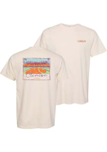 Summit Sportswear Clemson Tigers Womens White Illustrated Campus Short Sleeve T-Shirt