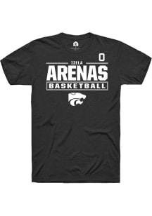 Izela Arenas Rally Mens Black K-State Wildcats NIL Stacked Box Player T Shirt