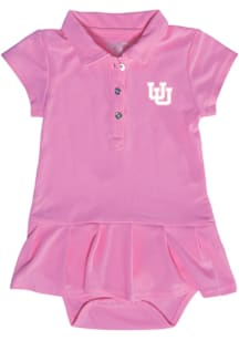 Utah Utes Baby Girls Pink Caroline Short Sleeve Dress
