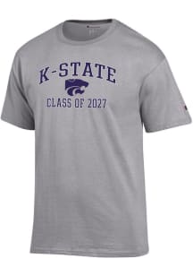 K-State Wildcats Grey Champion Font Class of 2027 Jersey Short Sleeve T Shirt