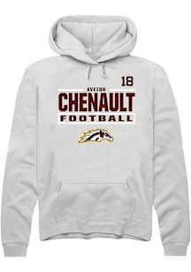 Aveion Chenault Western Michigan Broncos Mens White Football NIL Stacked Box Player Hood