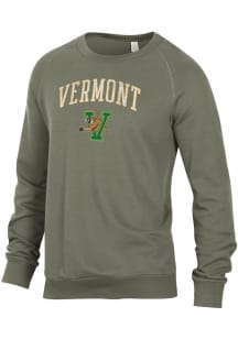 Alternative Apparel Vermont Catamounts Mens Green Champ Long Sleeve Fashion Sweatshirt