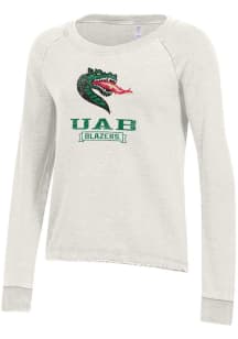 Alternative Apparel UAB Blazers Womens White Lazy Day Crew Sweatshirt
