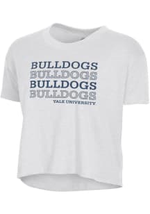 Alternative Apparel Yale Bulldogs Womens White Headliner Crop Short Sleeve T-Shirt