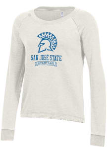 Alternative Apparel San Jose State Spartans Womens White Lazy Day Crew Sweatshirt