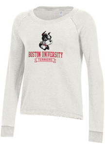 Alternative Apparel Boston Terriers Womens White Lazy Day Crew Sweatshirt