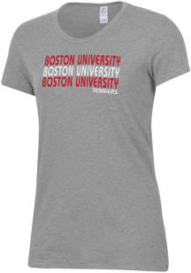 Alternative Apparel Boston Terriers Womens Grey Keepsake Short Sleeve T-Shirt