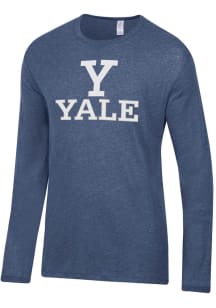 Alternative Apparel Yale Bulldogs Blue Keeper Long Sleeve Fashion T Shirt