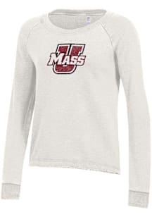 Alternative Apparel Massachusetts Minutemen Womens Ivory Lazy Day Crew Sweatshirt