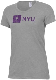 Alternative Apparel NYU Violets Womens Grey Keepsake Short Sleeve T-Shirt