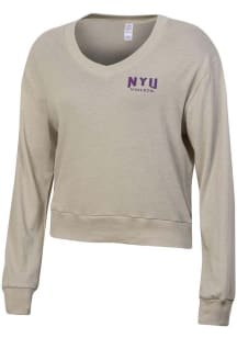 Alternative Apparel NYU Violets Womens Oatmeal Slouchy LS Tee