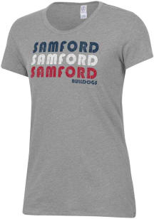 Alternative Apparel Samford University Bulldogs Womens Grey Keepsake Short Sleeve T-Shirt
