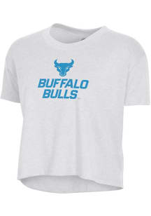 Alternative Apparel Buffalo Bulls Womens White Headliner Crop Short Sleeve T-Shirt